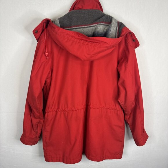 Eddie Bauer Red Hooded Parka Jacket Wool Blend Lined Men’s M Vintage - Picture 5 of 10